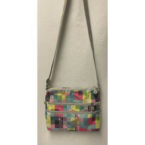 KIPLING Pastel Multicolor Plaid 5 Comparment Crossbody Shoulder Bag HB6141-318